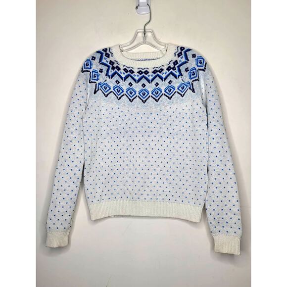 Levi's fair isle blue white crewneck sweater - small - Picture 1 of 5